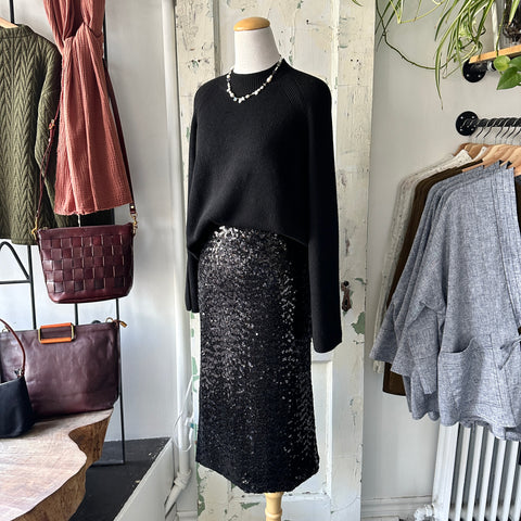 Astrid // Black Sequin Skirt