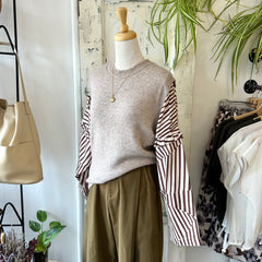 Eve Gravel // Emilio Top Mocha Stripe
