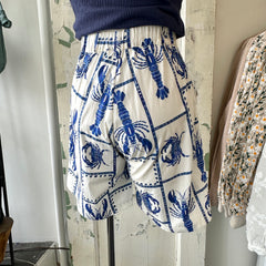 Mus and BomBon // Lobster Shorts Organic Cotton Blue