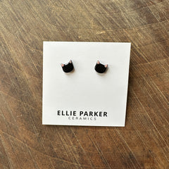 Ellie Parker // Ceramic Kitty Stud Black