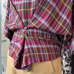 Indi & Cold // Bordeaux Multi Check Blouse