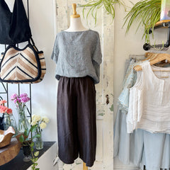Naïf // Domi Washed Linen Pants Dark Brown