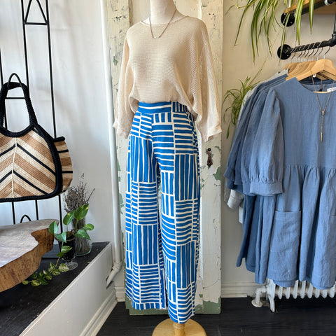 Marigold // Dona Pants Blue Block