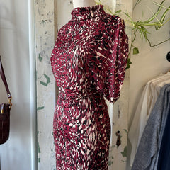Astrid // Maroon Speckle Print Dress