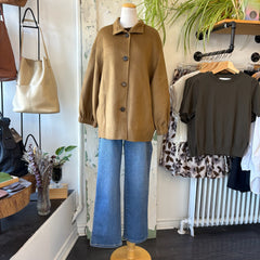 Indi & Cold // Camel Bomber Jacket Wool