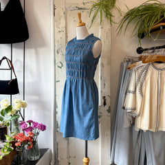 Compania Fantastica // Light Blue Orange Detail Dress