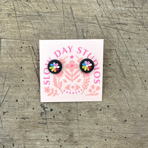 Slow Day Studio // Rainbow Dainty Daisy Studs