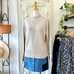 Indi & Cold // Cream Jersey Knit Sweater