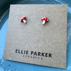 Ellie Parker // Ceramic Mushroom Studs