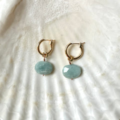 Hailey Gerrits // Drake Hoop Earrings Aquamarine