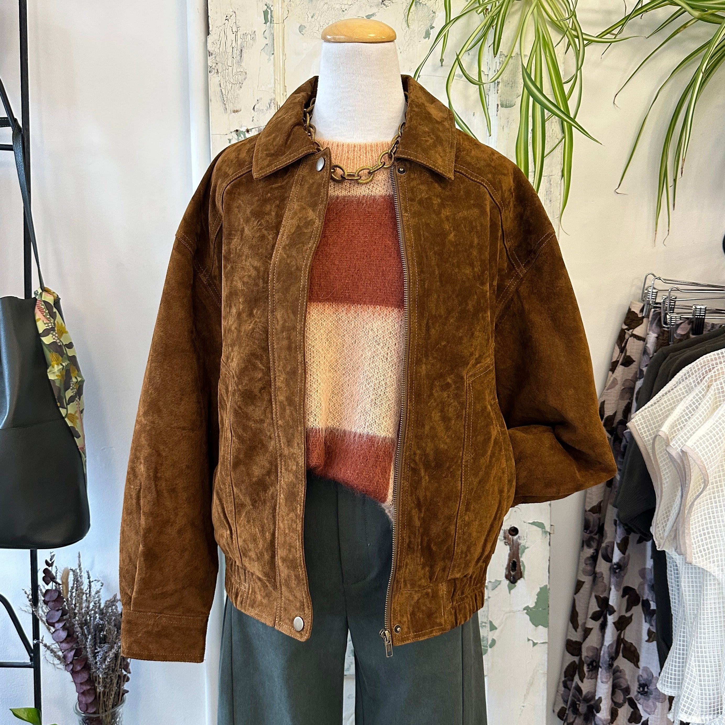 Indi & Cold // Tobacco Leather Bomber