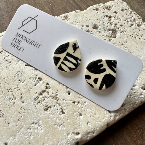 White Feather Design // Hammered Square Stud Earrings