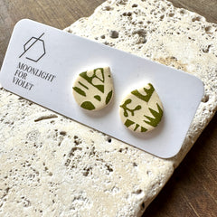 Moonlight For Violet // Stud Flora Earrings Green
