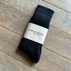 Milo and Dexter // Merino Socks Black