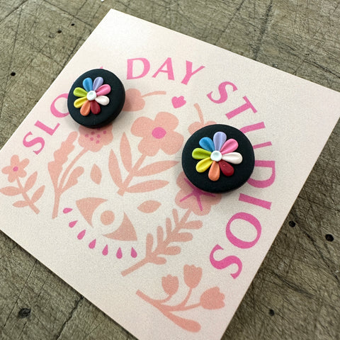 Slow Day Studio // Rainbow Dainty Daisy Studs