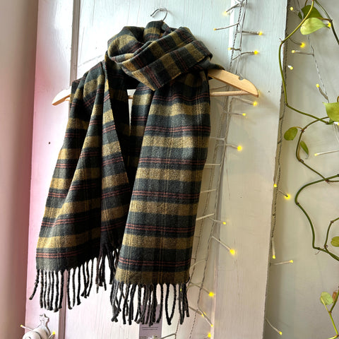 Milo and Dexter // Wool Plaid Scarf Mustard