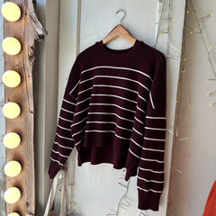 Gentle Fawn // Echo Sweater Merlot Stripe