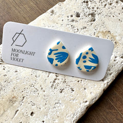 Moonlight For Violet // Stud Flora Earrings Blue
