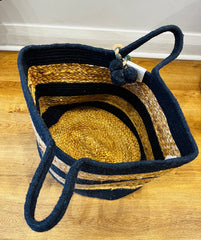 DANICA // JUTE & COTTON BASKET MIDNIGHT