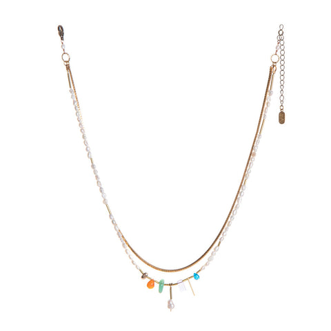 Hailey Gerrits // Austra Necklace Brights and Pearl