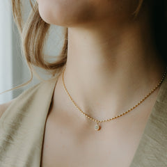 Petite Gold  // Opal Necklace Glass GP