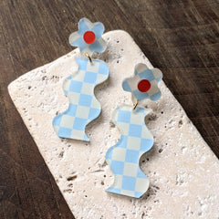 dconstruct // Wavy Checker Daisies Blue