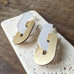 dconstruct // Ecoresin Link Earrings Powder Gold