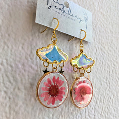 Frug // Resin Cloud and Flower Earrings