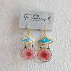 Frug // Resin Cloud and Flower Earrings