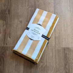 Danica // Heirloom Stripe Cotton Napkins Ochre