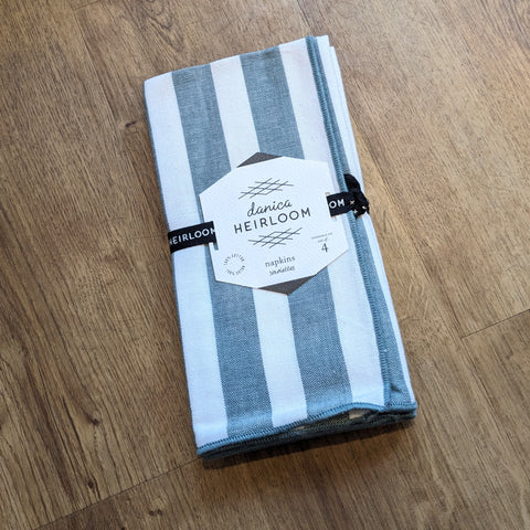 Danica // Heirloom Stripe Cotton Napkins Lagoon