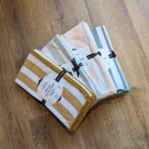 Danica // Heirloom Stripe Cotton Napkins Nectar