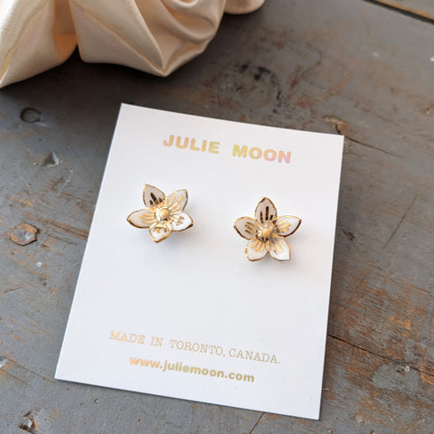 Julie Moon // Ceramic White Petal Studs