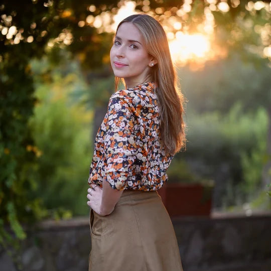 Meemoza // Cruz Blouse Navy Floral