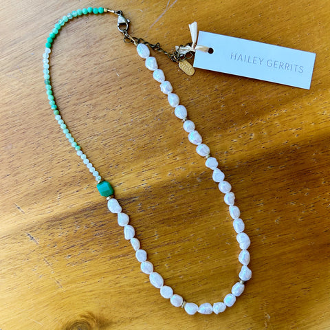 Hailey Gerrits // Eliane Necklace Chrysoprase