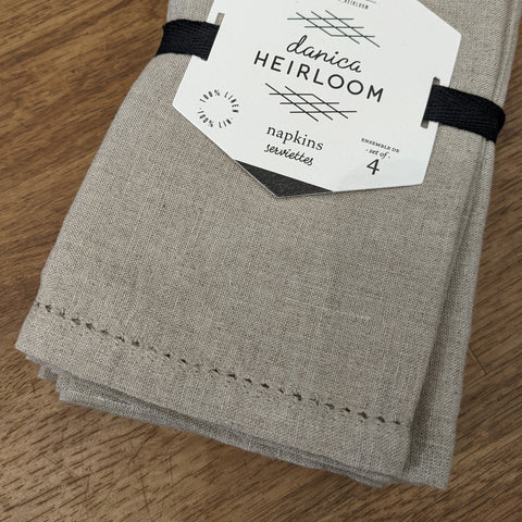 Danica // Heirloom Linen Hemstitch Napkins Natural