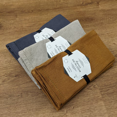 Danica // Heirloom Linen Hemstitch Napkins Charcoal