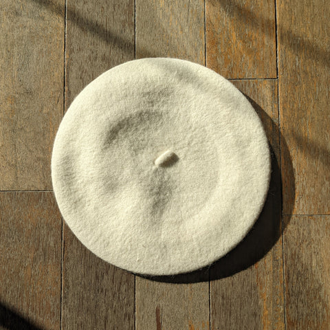 I Love Panama Hats // Wool Beret Ivory