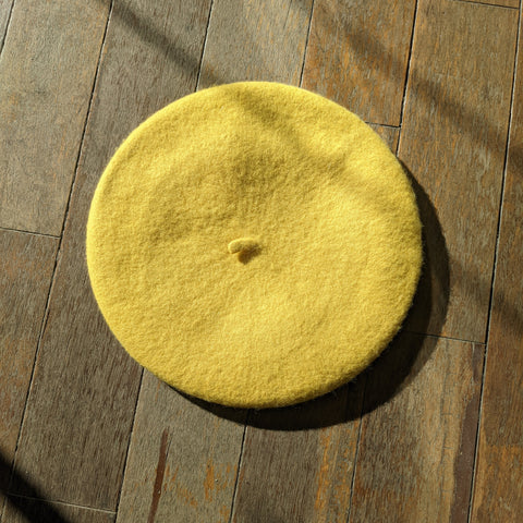 I Love Panama Hats // Wool Beret Lemon