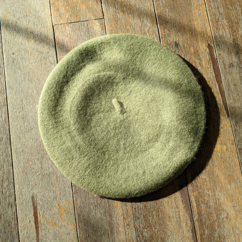 I Love Panama Hats // Wool Beret Olive