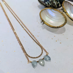 Hailey Gerrits // Shyla Necklace Moss Aquamarine