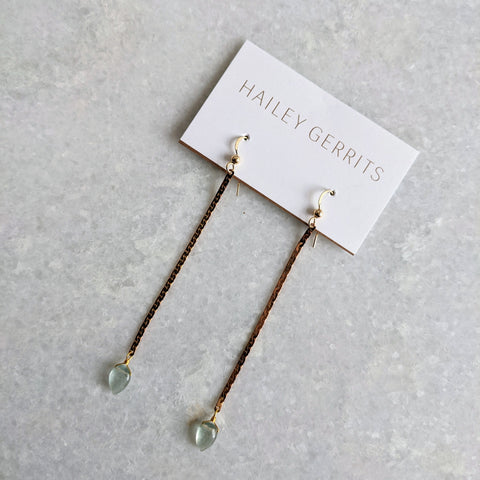 Hailey Gerrits // Hama Drop Earrings Moss Aquamarine