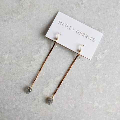 Hailey Gerrits // Hama Drop Earrings Tourmilated Quartz