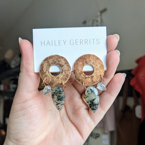 Hailey Gerrits // Denali Earrings Prehnite & Moss