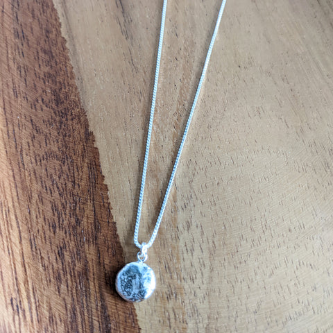 Souvenir // Brass Long Suspended Rose Quartz Necklace