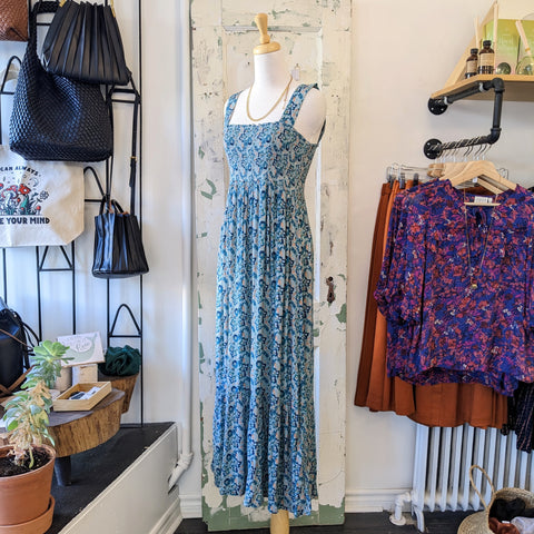 Indi & Cold // Rouched Blue Dress