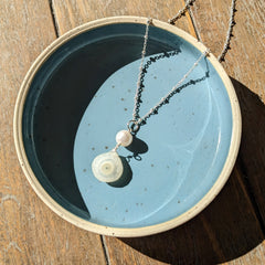 CMD Gem // Lace Agate Pearl Necklace SS OAK