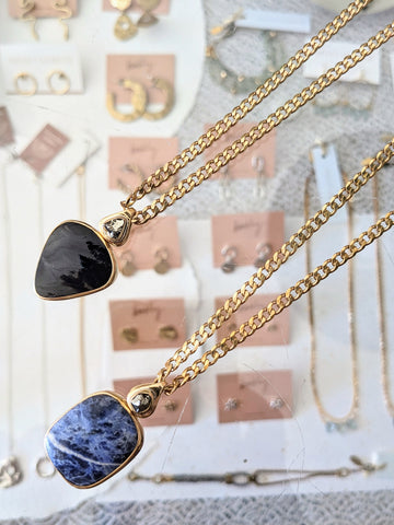 Lissa Bowie // OOAK Obsidian Necklace Brass