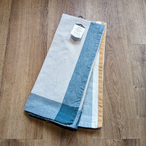 Danica // Heirloom Dishtowel Set of 2 Array Stripe Lagoon