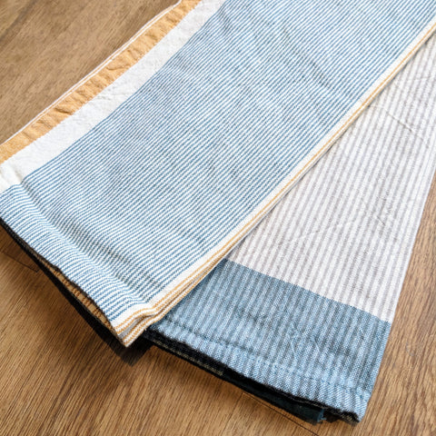 Danica // Heirloom Dishtowel Set of 2 Array Stripe Lagoon